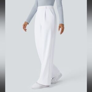 HALARA White Wide-Leg Pants